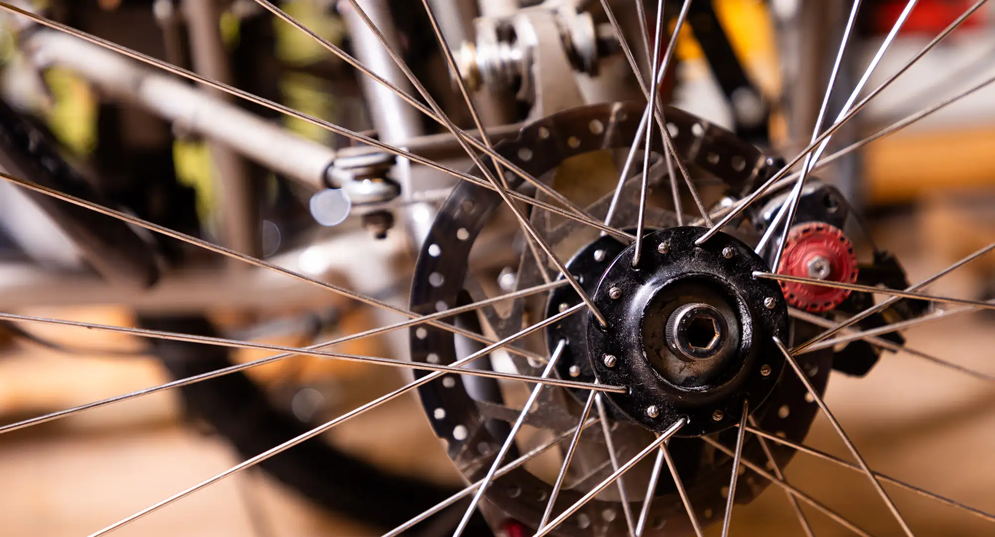 photo of bike spokes
