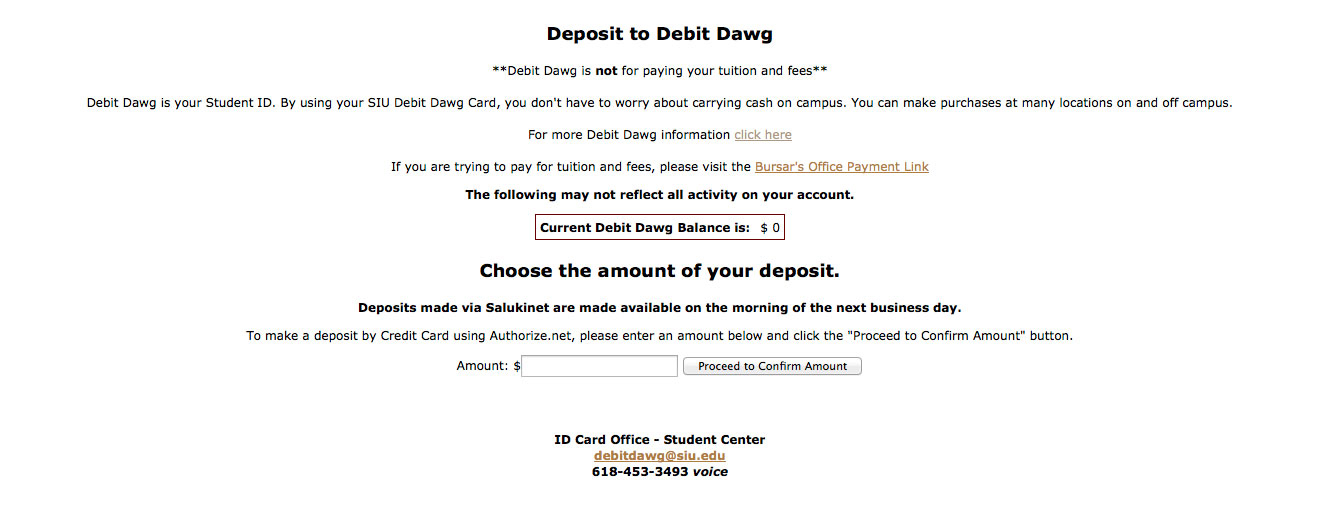 Debit Dawg Balance