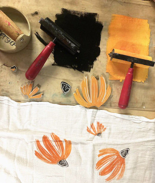Flour sack printing workshop